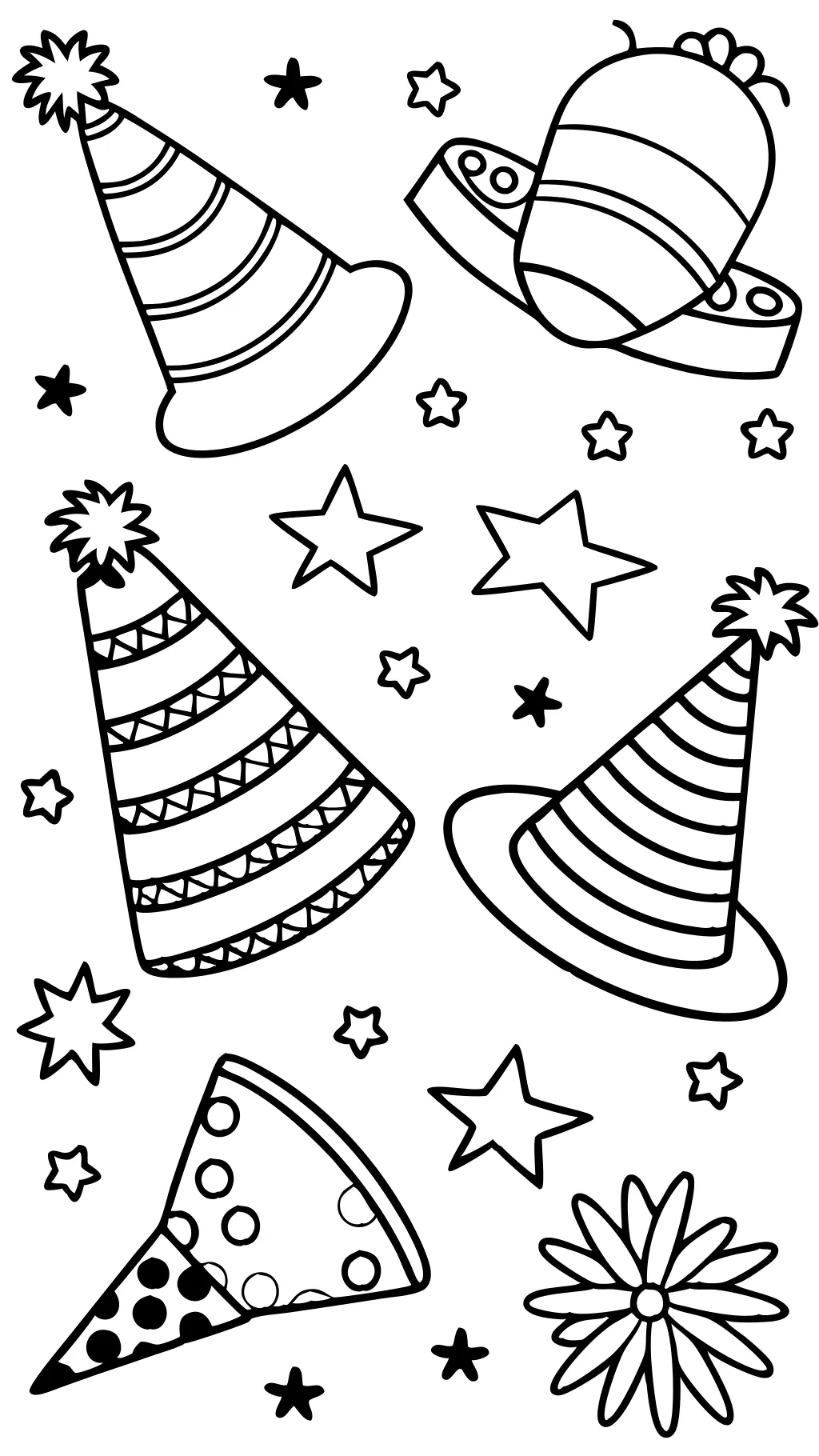 coloring pages of party hats